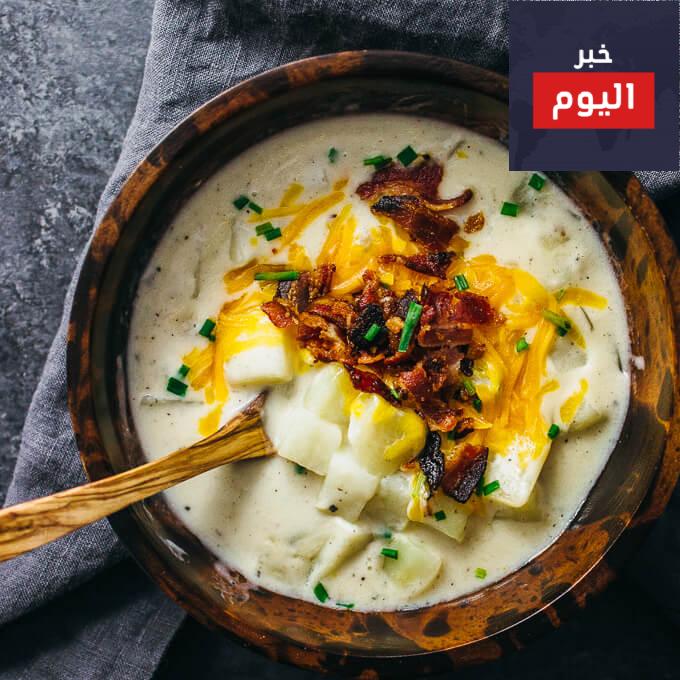 شوربة البطاطس وجبنة الشيدر