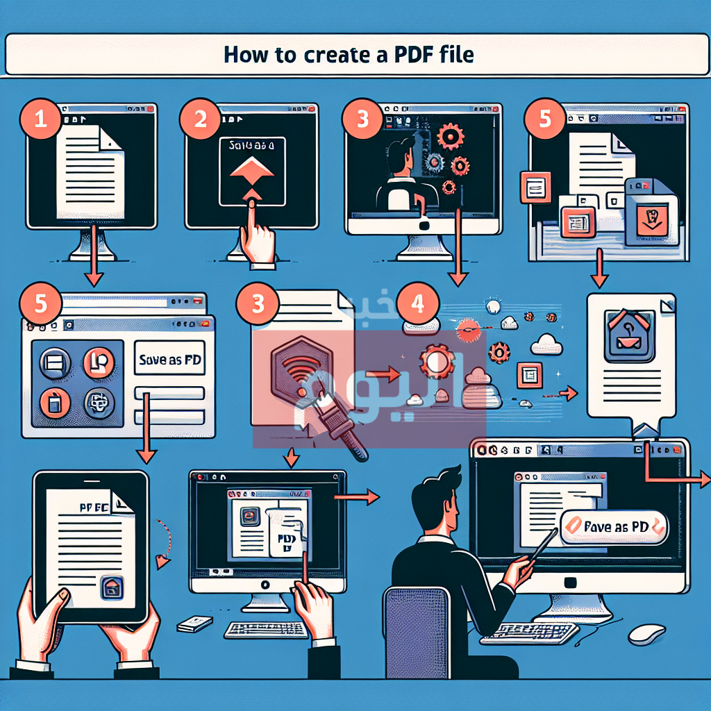 طريقة عمل ملف pdf