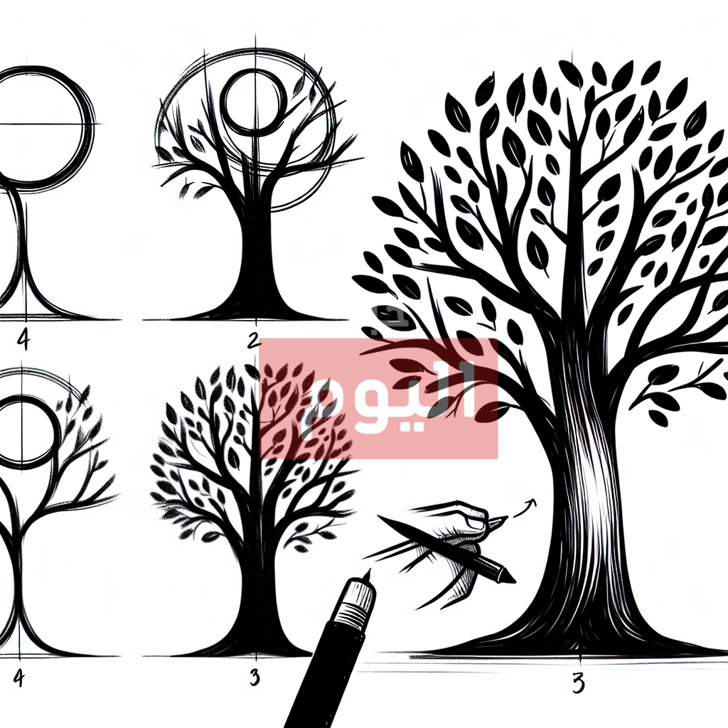 طريقة رسم شجرة